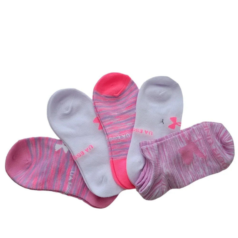 Under Armour UA Essentials 5 Pack No Show Invisibles Socks New 13.5 - 4.5 Youth